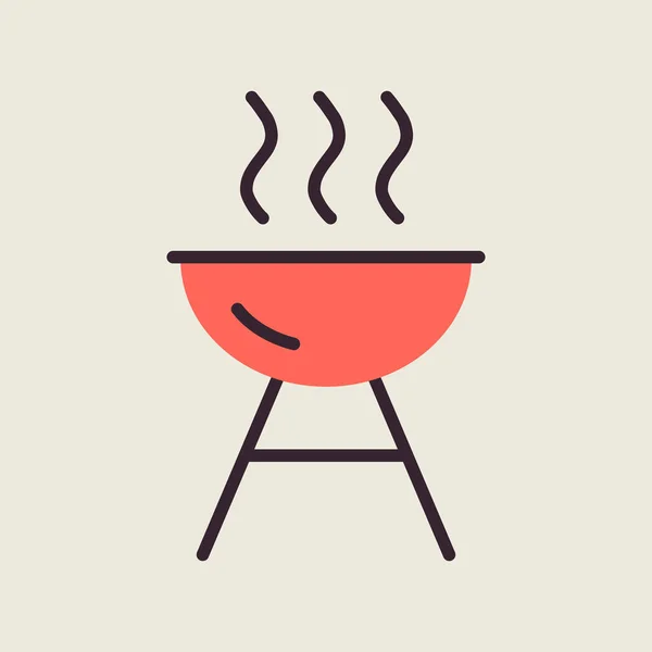 Grill Bbq Cuisinière Vecteur Icône Isolée Symbole Graphique Pour Conception — Image vectorielle