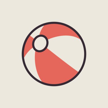 Plaj topu vektör simgesi. Yaz tabelası. Seyahat ve turizm web sitesi ve uygulama tasarımı, logo, uygulama, UI için grafik sembolü