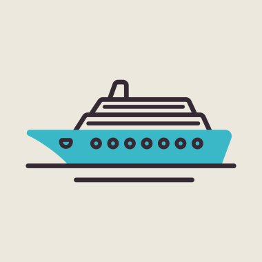 Seyir gemisi vektör simgesi. Seyahat ve turizm web sitesi ve uygulama tasarımı, logo, uygulama, UI için grafik sembolü