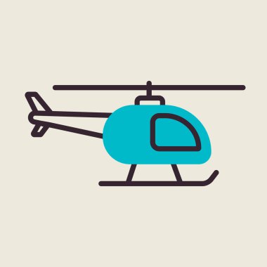 Helikopter vektör simgesi. Seyahat ve turizm web sitesi ve uygulama tasarımı, logo, uygulama, UI için grafik sembolü