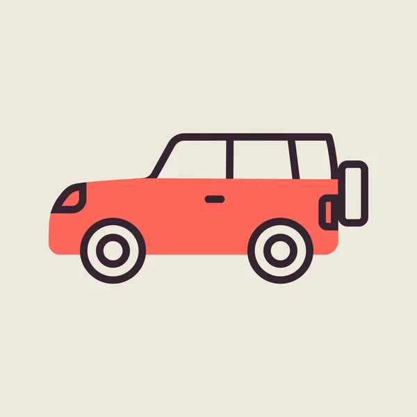 Suv車のベクトルアイコン 旅行や観光のウェブサイトやアプリのデザイン アプリ Uiのためのグラフシンボル — ストックベクタ