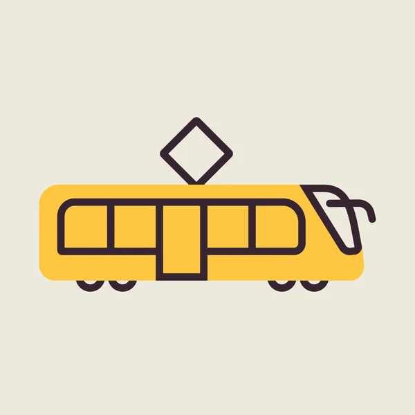 Міський Трамвай Вектор Ізольовано Значок Символ Графіку Веб Сайту Подорожей — стоковий вектор