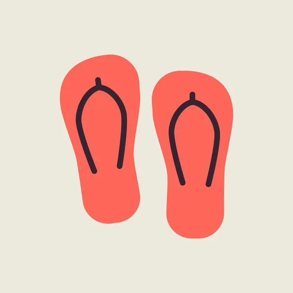 Flip Flops矢量图标 夏季标志 旅行和旅游网站和应用程序设计 应用程序 用户界面的图形符号 — 图库矢量图片