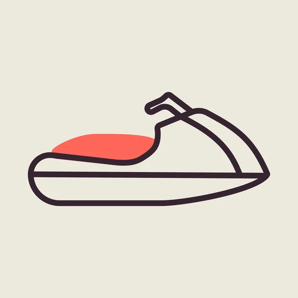 Fast Water Scooter Boat Luxury Boat Water Sport Vector Isolated — ストックベクタ