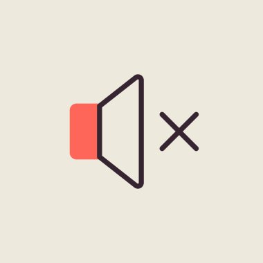 İzole vektör simgesini kapat. Sesi aç. Sessiz düğme. Müzik ve ses web sitesi için grafik sembolü ve uygulama tasarımı, logo, uygulama, UI