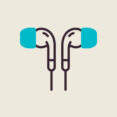 Kulaklık vektör ikonu. Müzik işareti. Müzik ve ses web sitesi için grafik sembolü ve uygulama tasarımı, logo, uygulama, UI
