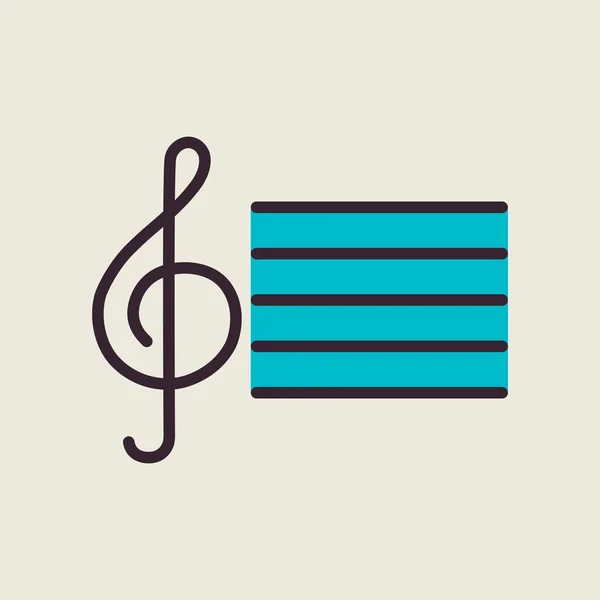 Tredubbla Klyfta Platt Vektor Ikon Musiktecken Grafisk Symbol För Musik — Stock vektor