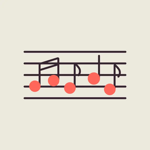 Stave Music Notes Flat Vector Icon Melody Classical Music Sound — ストックベクタ