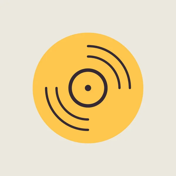 乙烯记录 Lp记录平面矢量图标 音乐标志 音乐和声音网站及应用程序设计 用户界面的图形符号 — 图库矢量图片