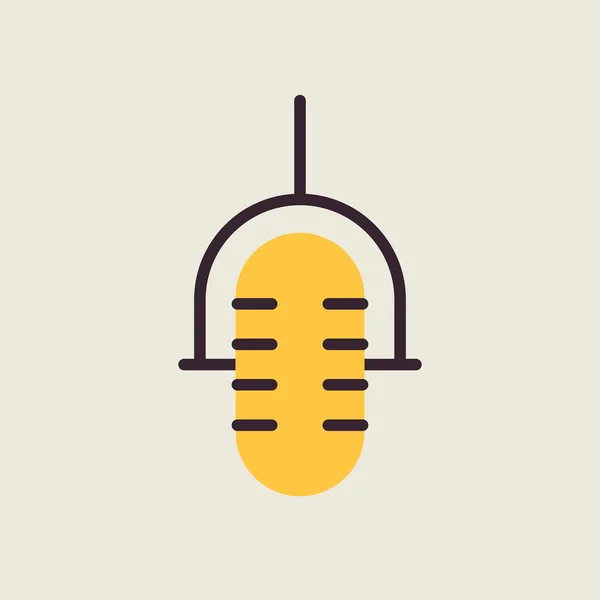Ретро Мікрофон Вектор Значок Символ Графіку Дизайну Музичного Звукового Веб — стоковий вектор