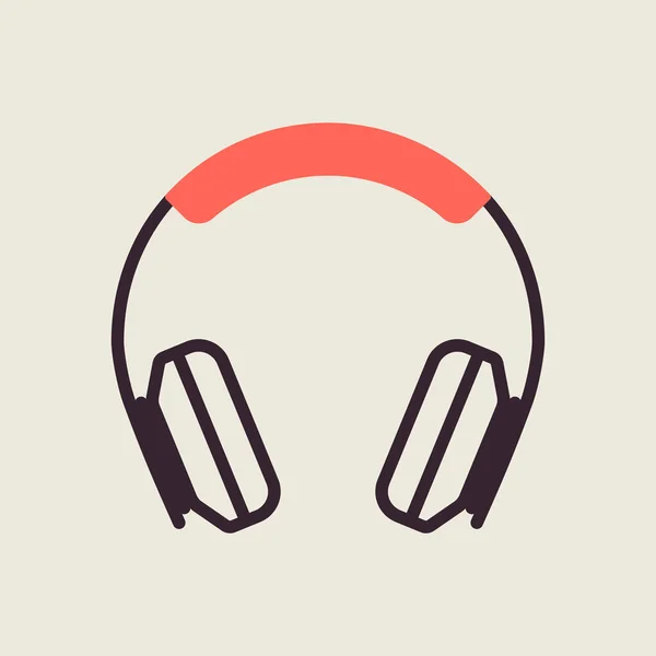 Über Ohr Kopfhörer Isolierten Vektor Symbol Grafik Symbol Für Musik — Stockvektor