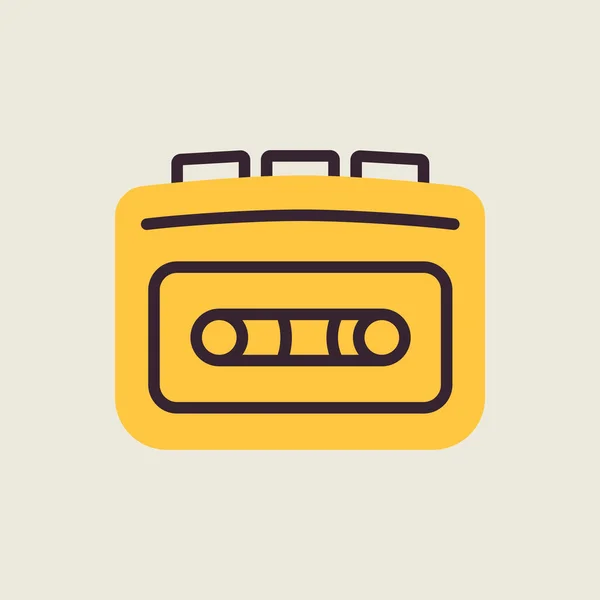 Cassette Speler Vectoricoon Muziekbord Grafiek Symbool Voor Muziek Geluid Website — Stockvector