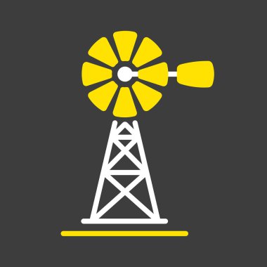 Rüzgar pompası düz kabartma simgesi. Tarım işareti. Web sitenizin tasarımı için grafik sembolü, logo, uygulama, UI. Vektör illüstrasyonu, EPS10.