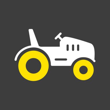 Traktör kabartma simgesi. Çiftçi makinesi. Tarım işareti. Web sitenizin tasarımı için grafik sembolü, logo, uygulama, UI. Vektör illüstrasyonu, EPS10.