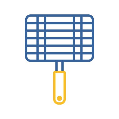 Barbekü, ızgara çelik ızgara ızgarası ikonu izole edildi. Yemek pişirme web sitesi ve uygulama tasarımı, logo, uygulama, UI için grafik sembolü