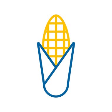 Mısır koçanı vektörü izole edilmiş simge. Barbekü ve bbq ızgara tabelası. Sebze. Yemek pişirme web sitesi ve uygulama tasarımı, logo, uygulama, UI için grafik sembolü