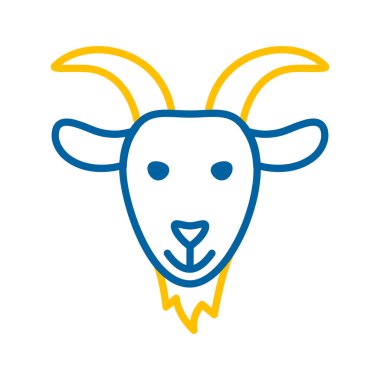 Keçi ikonu. Çiftlik hayvanı vektör çizimi. Tarım işareti. Web sitenizin tasarımı için grafik sembolü, logo, uygulama, UI. EPS10.