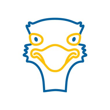 Devekuşu simgesi. Hayvan kafası vektörü. Tarım işareti. Web sitenizin tasarımı için grafik sembolü, logo, uygulama, UI. EPS10.