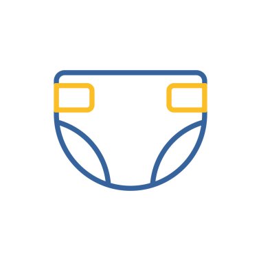 Bebek bezi tasarımı ikonu izole edildi. Çocuklar ve yeni doğmuş bebekler için grafik sembolü Web sitesi ve uygulama tasarımı, logo, uygulama, UI