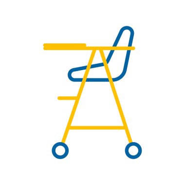 Bebek koltuğu vektörü ikonu izole etti. Çocuklar ve yeni doğmuş bebekler için grafik sembolü Web sitesi ve uygulama tasarımı, logo, uygulama, UI