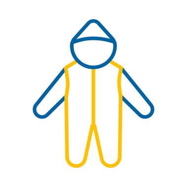 Bebek giysisi izole edilmiş vektör ikonu. Bebek Romper. Çocuklar ve yeni doğmuş bebekler için grafik sembolü Web sitesi ve uygulama tasarımı, logo, uygulama, UI