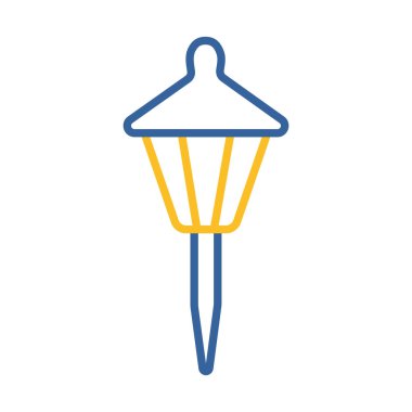 Küçük bahçe ışığı izole vektör simgesi. Güneş enerjili lamba işareti. Tarım, bahçe ve bitkiler için grafik sembolü Web sitesi ve uygulama tasarımı, logo, uygulama, UI