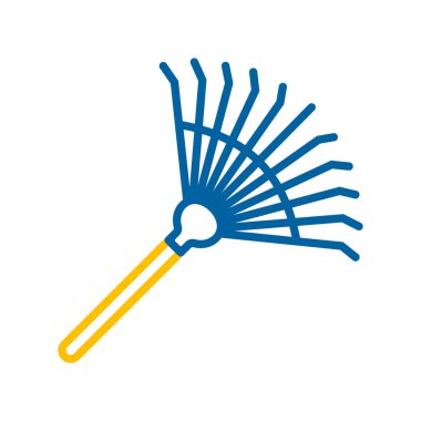 Zemini gevşetmek ve yaprak vektör simgesi toplamak için bahçe tırmığı. Tarım, bahçe ve bitkiler için grafik sembolü Web sitesi ve uygulama tasarımı, logo, uygulama, UI