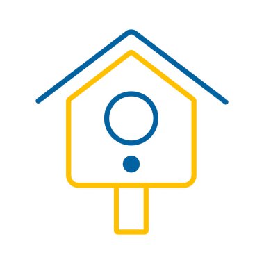 Tahta kuş evi, yuva vektör ikonu için yer. Tarım, bahçe ve bitkiler için grafik sembolü Web sitesi ve uygulama tasarımı, logo, uygulama, UI