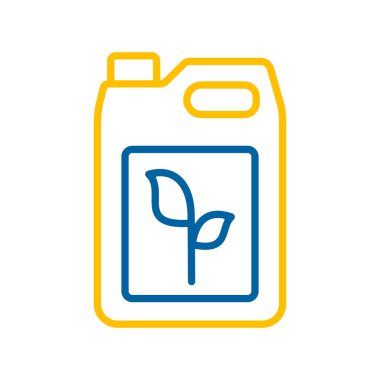 Bitki gübreleri tenekesi izole edilmiş vektör ikonu. Toprağın kimyasal döllenmesi. Tarım, bahçe ve bitkiler için grafik sembolü Web sitesi ve uygulama tasarımı, logo, uygulama, UI