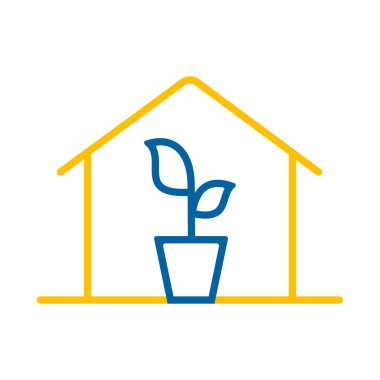 Vektör ikonu içinde fideleri olan bir sera. Tarım, bahçe ve bitkiler için grafik sembolü Web sitesi ve uygulama tasarımı, logo, uygulama, UI