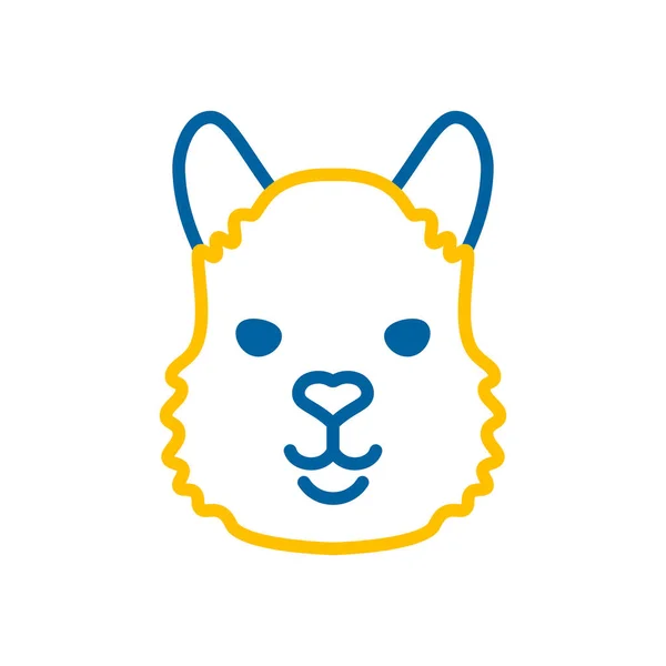 Icône Lama Symbole Vecteur Tête Animal Panneau Agricole Symbole Graphique — Image vectorielle