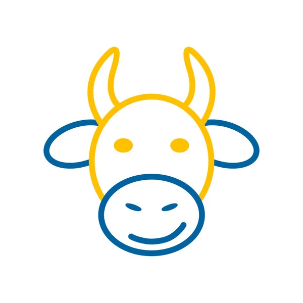 Ikona Krowy Ilustracja Wektora Zwierząt Gospodarskich Znak Rolnictwa Symbol Graficzny — Wektor stockowy