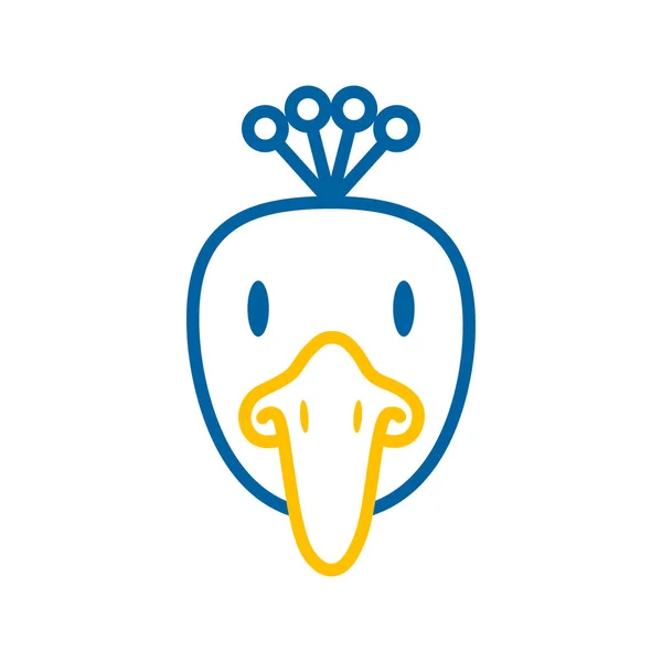孔雀のアイコン 動物の頭ベクトル 農業標識 ウェブサイトのデザイン アプリ Uiのグラフシンボル Eps10 — ストックベクタ