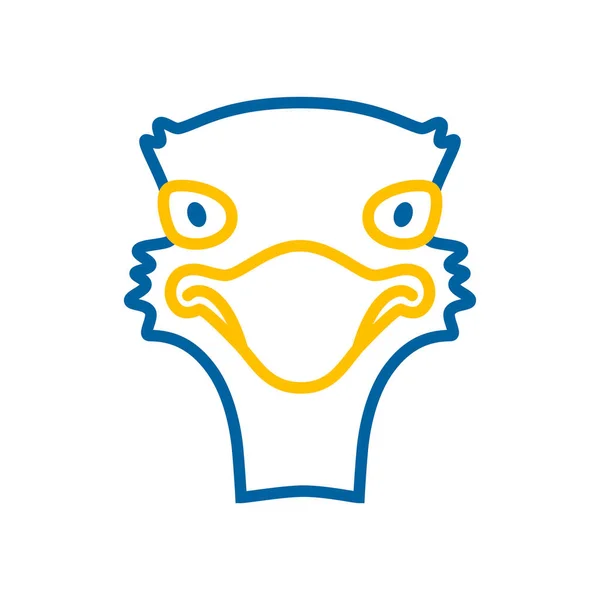 Ikona Strusia Wektor Głowy Zwierzęcia Znak Rolnictwa Symbol Graficzny Dla — Wektor stockowy
