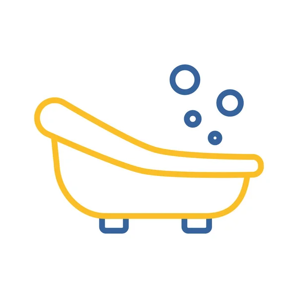 Lindo Pequeño Bebé Baño Aislado Vector Icono Símbolo Gráfico Para — Vector de stock