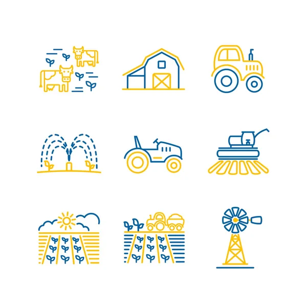 Çiftlik alanı ikonu. Tarım işareti. Web sitenizin tasarımı için grafik sembolü, logo, uygulama, UI. Vektör illüstrasyonu, EPS10