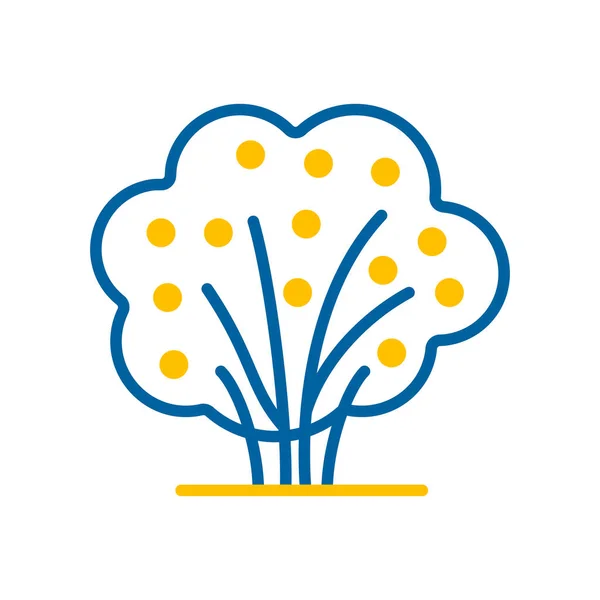 Gartenstrauch Mit Beeren Isoliert Vektor Symbol Grafik Symbol Für Landwirtschaft — Stockvektor