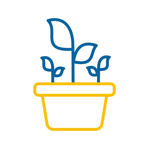 ポット絶縁ベクトルアイコンに植物を植えます 植物のウェブサイトやアプリのデザイン アプリ Uiのためのグラフシンボル — ストックベクタ