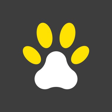 Paw vektör simgesi. Evcil hayvan işareti. Evcil hayvan ve veteriner web sitesi ve uygulama tasarımı, logo, uygulama, UI için grafik sembolü
