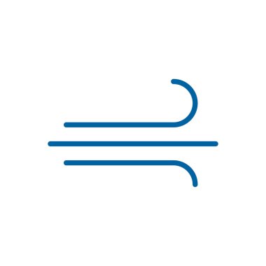 Rüzgar veya rüzgarlı izole vektör simgesi. Meteoroloji işareti. Seyahat, turizm ve hava durumu web sitesi ve uygulama tasarımı, logo, uygulama, UI için grafik sembolü