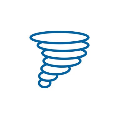 Tornado izole vektör simgesi. Kasırga burcu. Meteoroloji işareti. Seyahat, turizm ve hava durumu web sitesi ve uygulama tasarımı, logo, uygulama, UI için grafik sembolü
