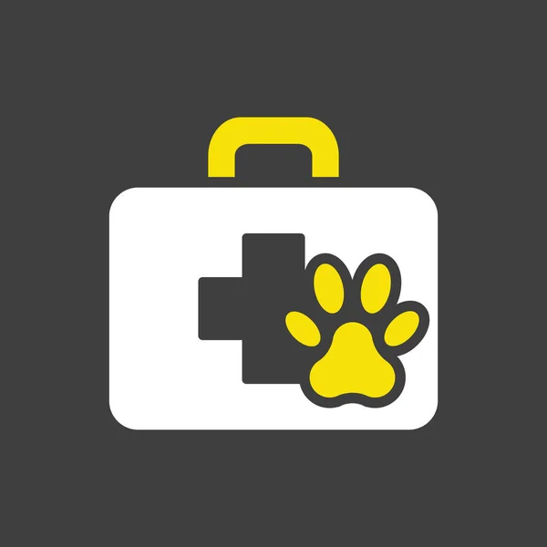 Kit Primeros Auxilios Para Mascotas Icono Glifo Vectorial Clínica Símbolo — Archivo Imágenes Vectoriales
