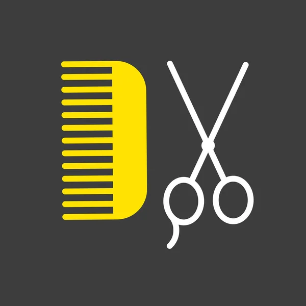 Tierpflege Haarbürste Und Schere Sind Symbole Haustier Zeichen Grafik Symbol — Stockvektor