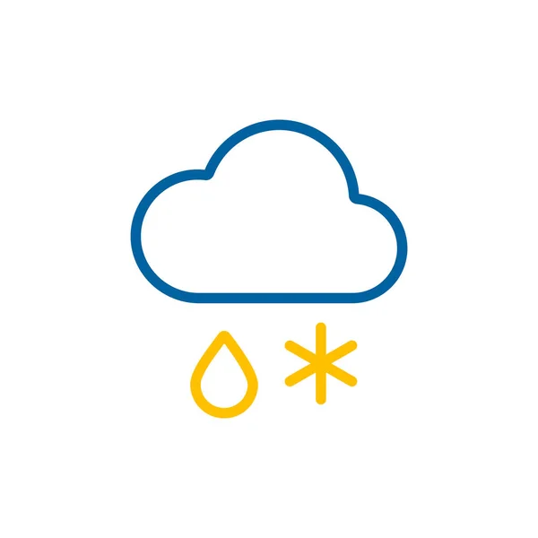 Cloud Snow Rain Isolated Vector Icon Meteorology Sign Graph Symbol — Stock Vector