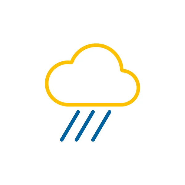 Icona Isolata Del Vettore Raincloud Segno Meteorologico Simbolo Grafico Viaggi — Vettoriale Stock
