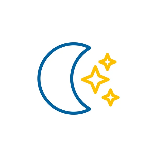 Moon Star Isolated Vector Icon Meteorology Sign Graph Symbol Travel — Stockový vektor