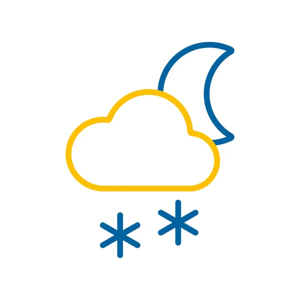Wolke Mit Schneemondvektorsymbol Meteorologisches Zeichen Grafiksymbol Für Reise Tourismus Und — Stockvektor