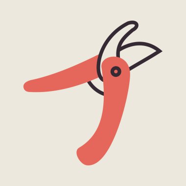 Budama makası, bahçe kesicileri vektör ikonu. Tarım, bahçe ve bitkiler için grafik sembolü Web sitesi ve uygulama tasarımı, logo, uygulama, UI