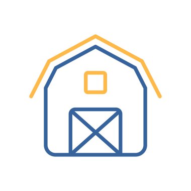 Barn izole ikonu. Çiftlik hayvanı işareti. Web sitenizin tasarımı için grafik sembolü, logo, uygulama, UI. Vektör illüstrasyonu