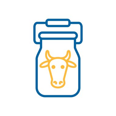 İzole edilmiş süt ikonu için konteynır. Çiftlik hayvanı işareti. Web sitenizin tasarımı için grafik sembolü, logo, uygulama, UI. Vektör illüstrasyonu